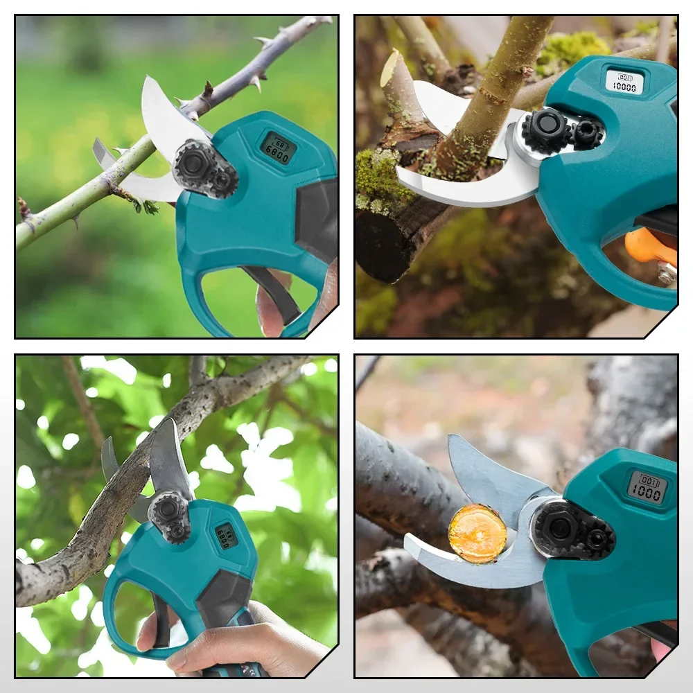 Electric pruning shears 30mm brushless electric pruner shear 2 gears cordless for Makita 18V battery pin