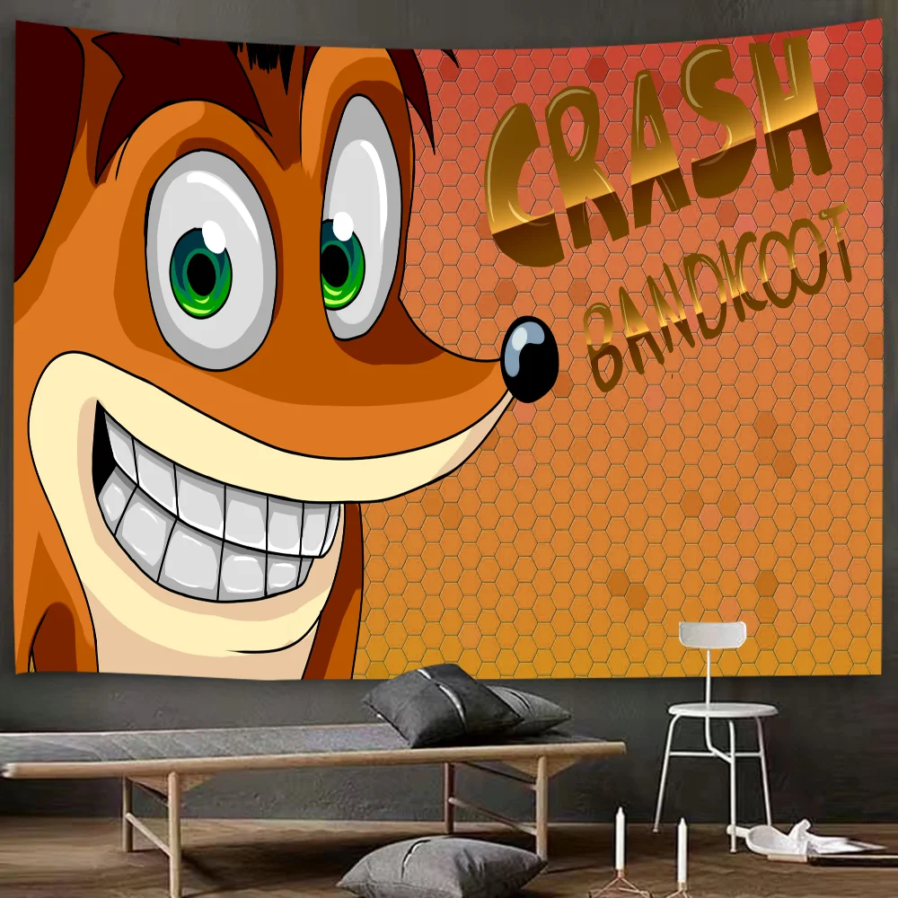 Crash Bandicoot Thema Geburtstag Party individuelle Dekoration Hintergrund Tuch Cartoon Stil Pull Flag Hintergrund Dekoration Veranstaltungsort – Detail 13