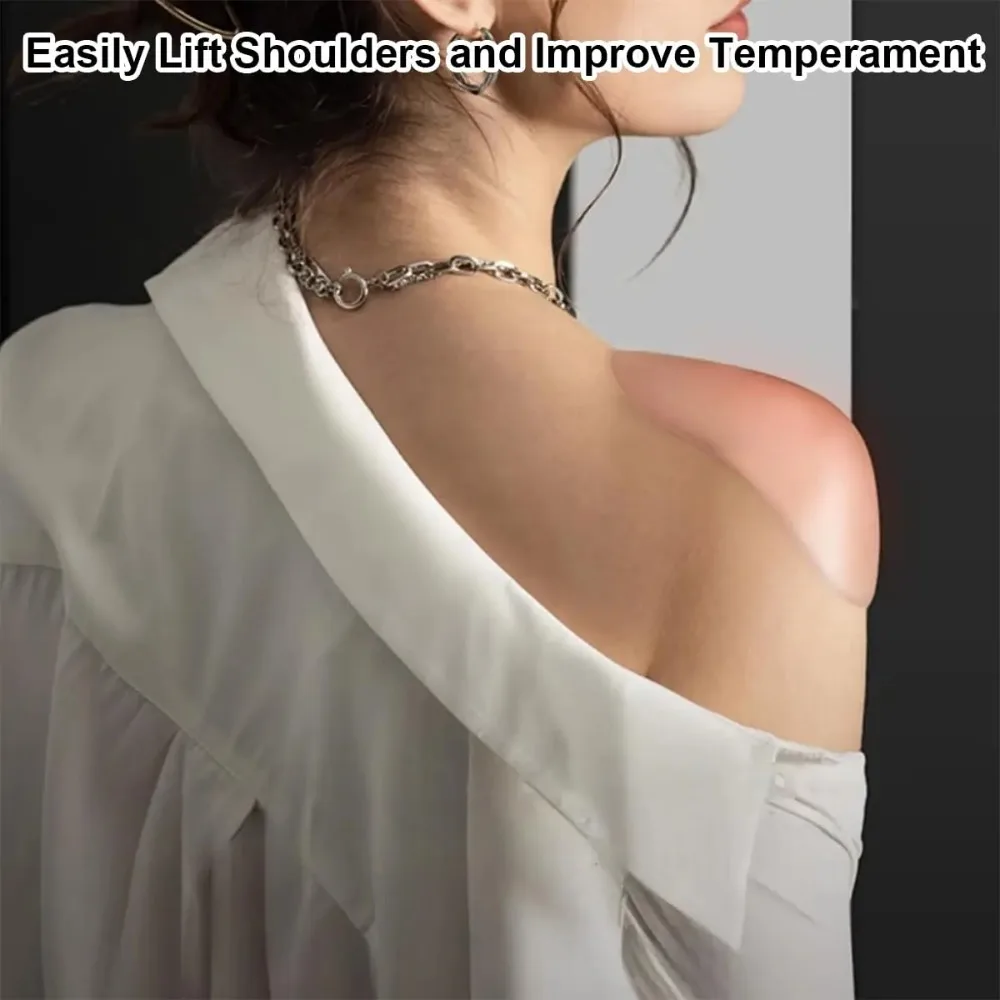 보이지 않는 실리콘 어깨 패드 재사용 가능 탈부착 의류 삽입물 DIY 재봉복 드레스 어깨 교정 지지대