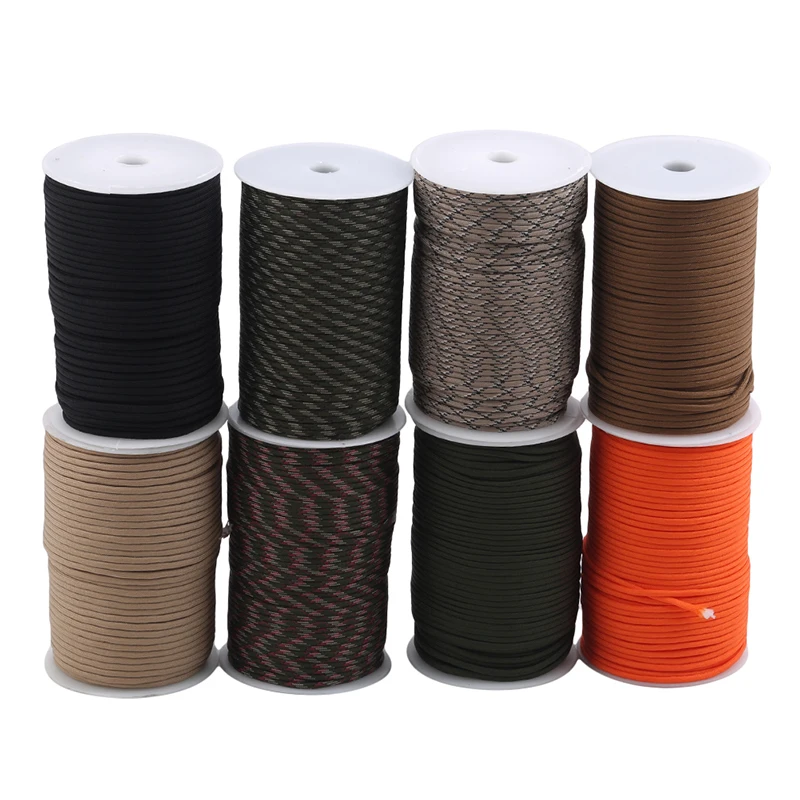 

100M 550 Standard 9-Core Paracord Rope Outdoor Parachute Cord Camping Survival Umbrella Tent Lanyard Strap Bundle 2023