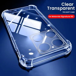 Premium Clear Silicone Shockproof Case with Airbag Cushioning - 1.5MM Thick - Moto Signature (Transparent)