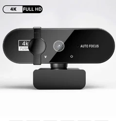Ultra HD Mini Webcam with Microphone - 2K Full HD, Auto Focus, 30fps USB Camera (4K)
