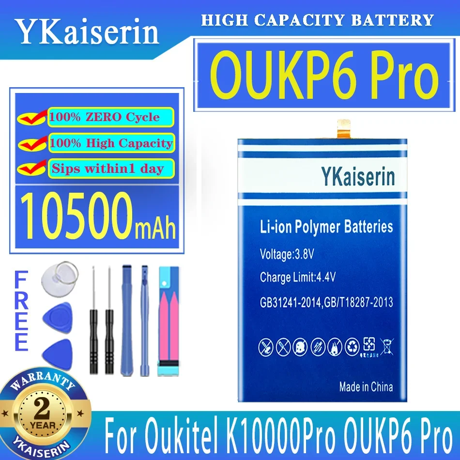

YKaiserin 10500mAh Replacement Battery OUKP 6 Pro For Oukitel OUKP6 Pro K10000 Pro K10000Pro Mobile Phone Batteries