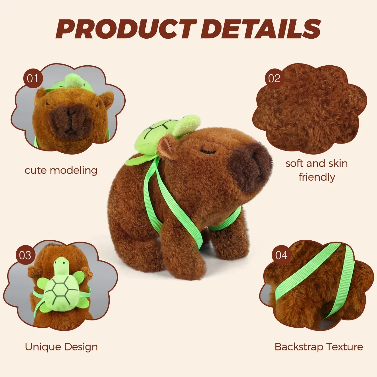 capibaras peluche Kawaii Plush Simulation Electronic Pet Plush Toys Walking Sound Kids Electric Capybara Toy for Birthday Gifts