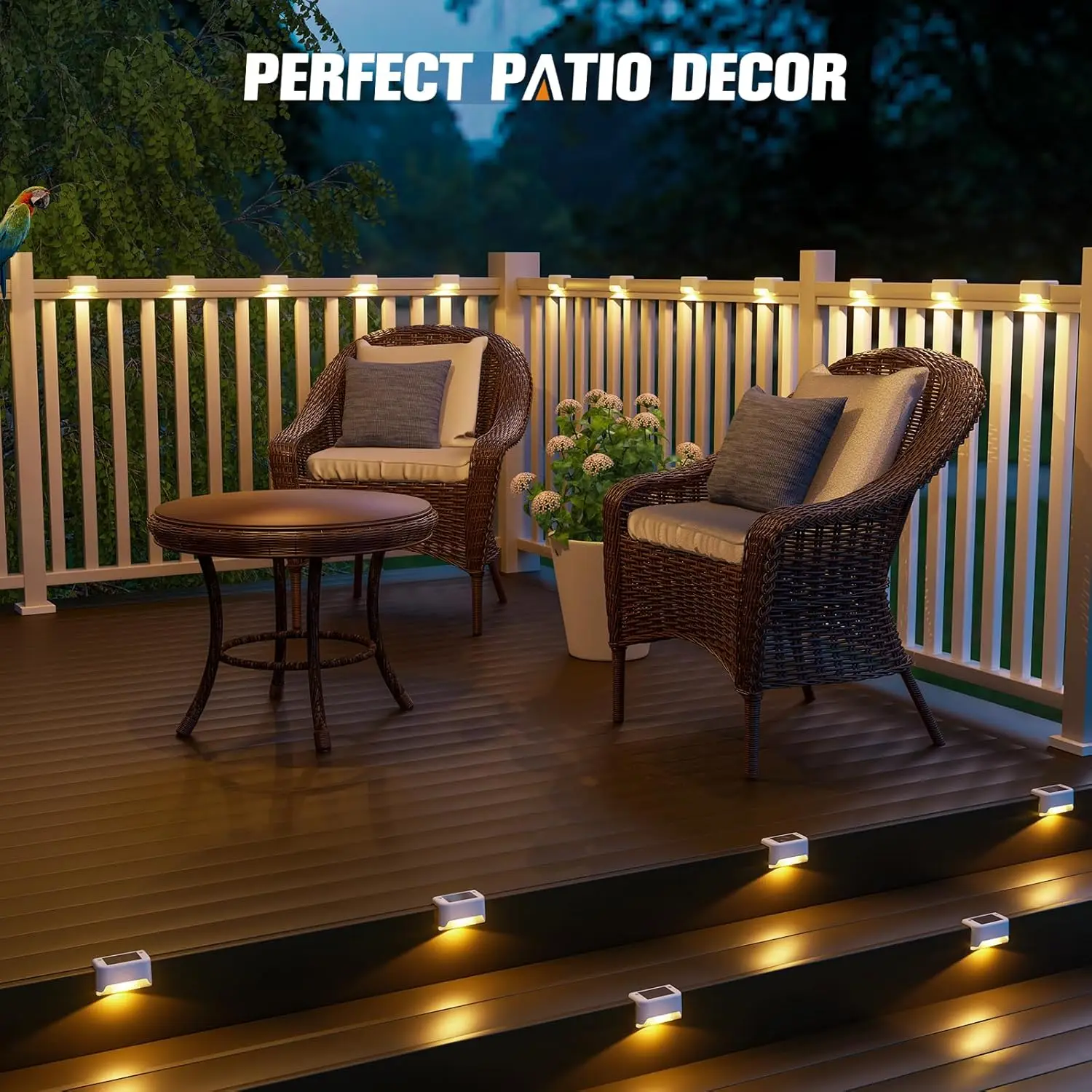4~8pcs LED Solar Lights Outdoor Waterproof Fence Deck Lights for Outside Yard Ba
