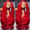 30 40 inch Hot Red 13x6 Hd Lace Frontal wigs Human Hair Wigs Brazilian Red Colored Body Wave 13x4 Lace Front Wig Wig For Women 1