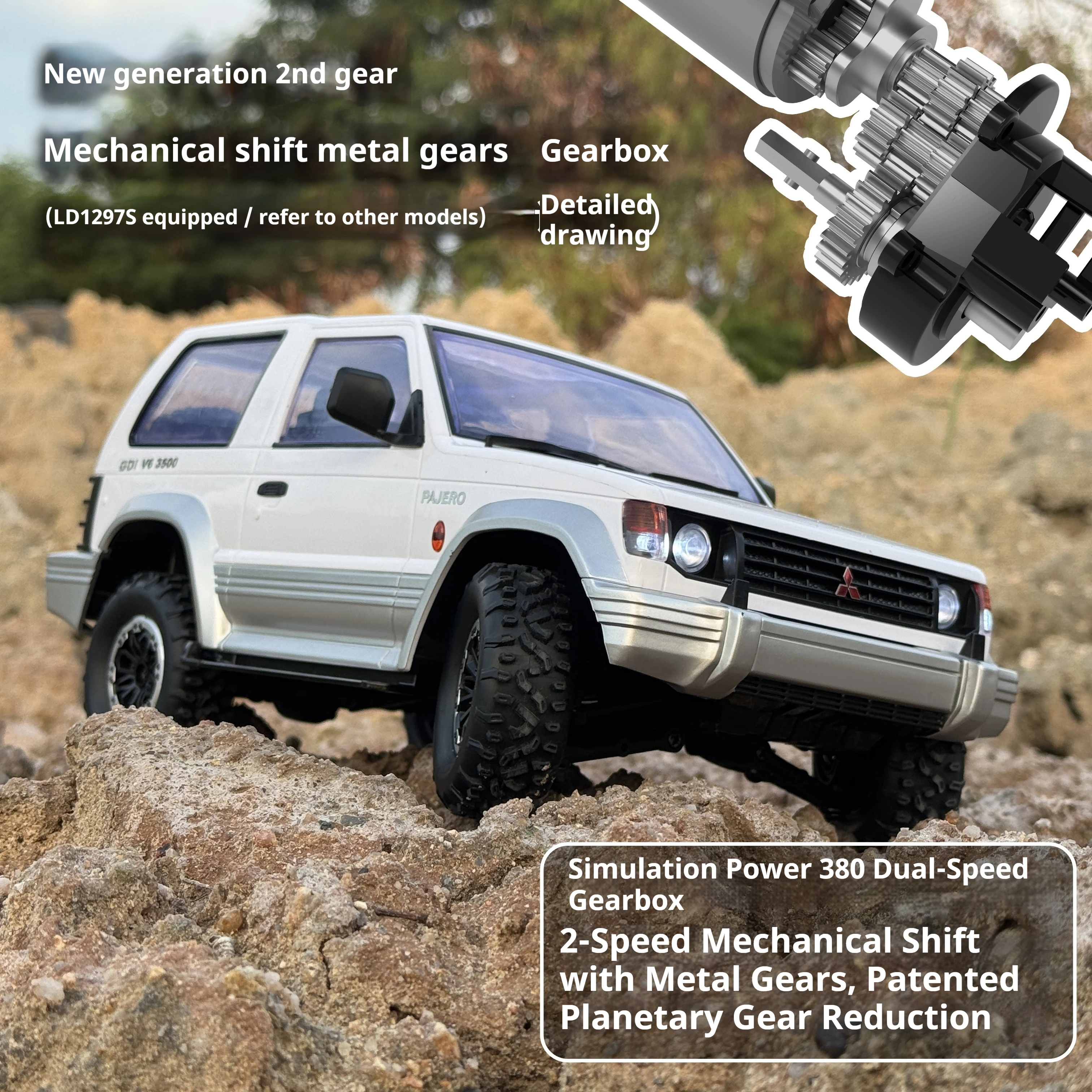 1:14 Landa LD1297S RC Cars Pajero 4WD Offroad Vehicle 2.4G 17G