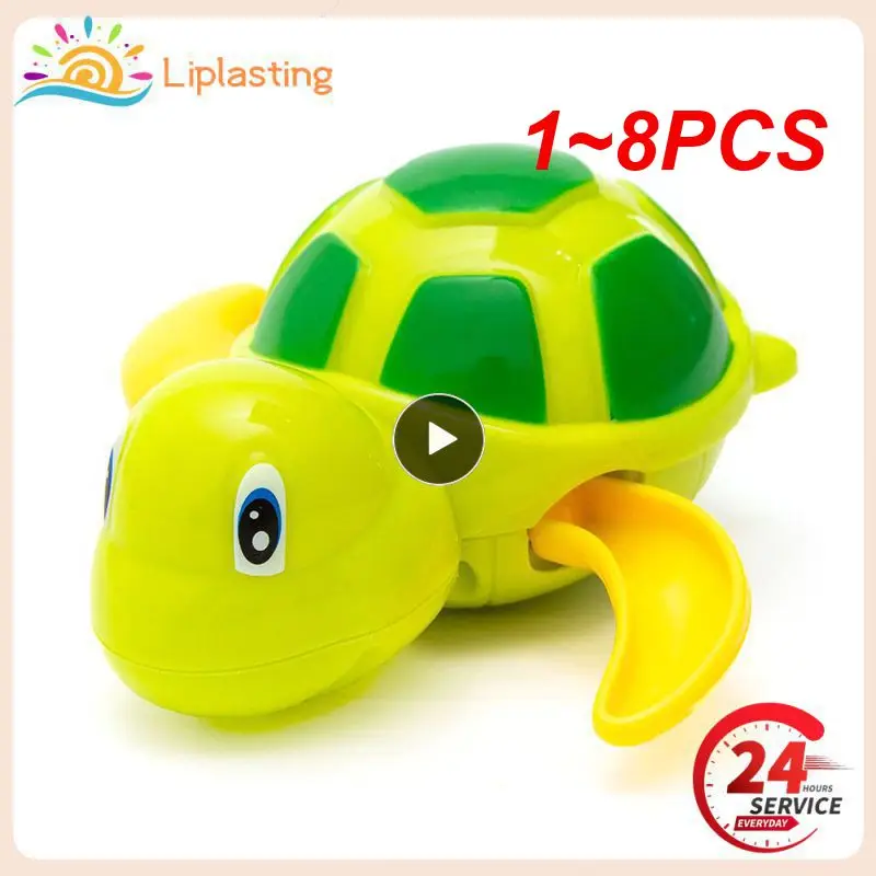 

1~8PCS Bath Toys Turtle Dolphin Baby Shower Baby Wind Up Swim Play Toy Swimming Pool Accessories Baby Play In Water Random Color