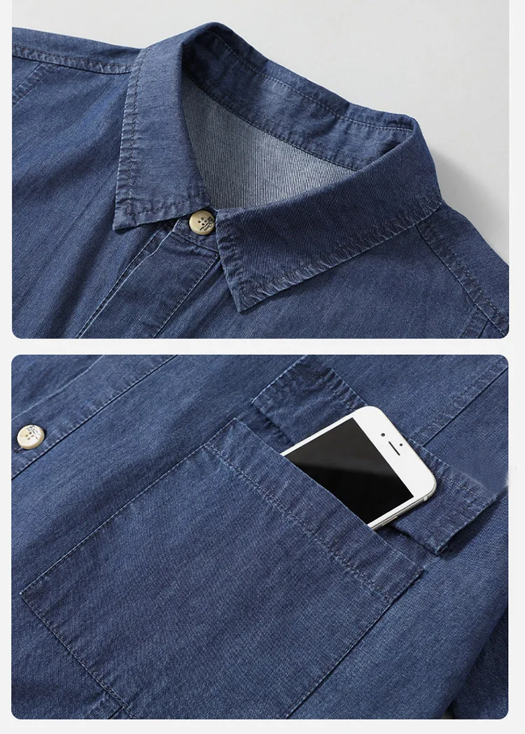 Men's Denim Cotton Short-sleeved Shirt 170kg 10xl 9XL