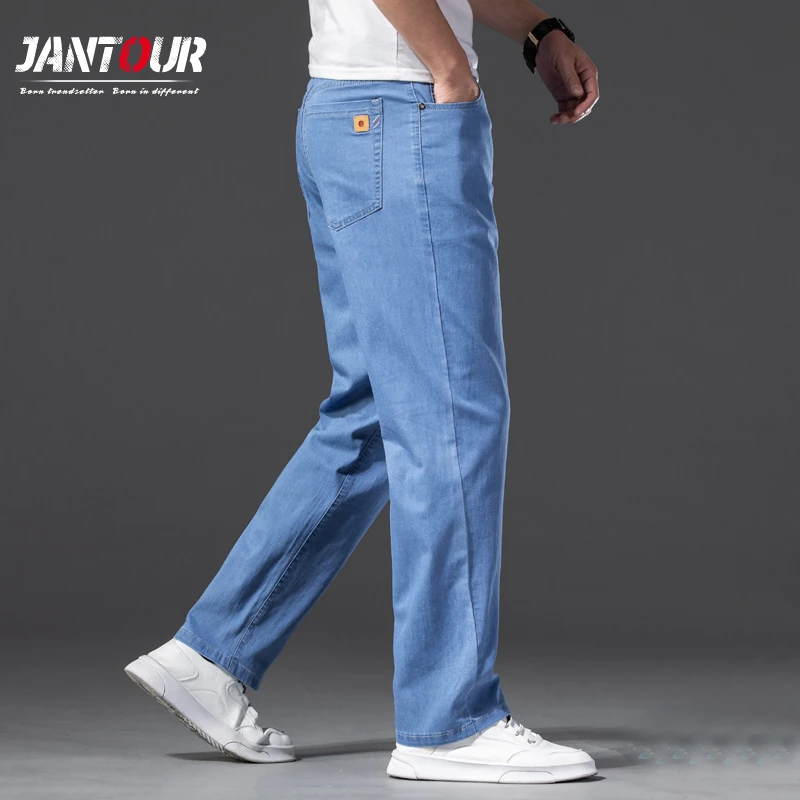 vaqueros de algodón para hombre, Jeans y ligeros de alta calidad, a la moda, 40 y 42, verano, 2022|Pantalones vaqueros| - AliExpress