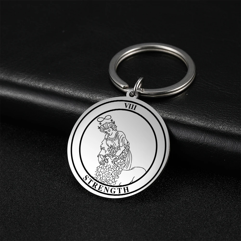 Dawapara Vintage Die Großen Arcana Anhänger Schlüsselbund Edelstahl Tarot Karte Schlüsselring Gute Luck Amulett Geschenk – Detail 27