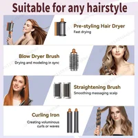 Sèche-cheveux multi-styles 6-en-1 Sencicimen avec brosse coiffante à ions négatifs pour bouclage automatique et outils de coiffage 1300W 6