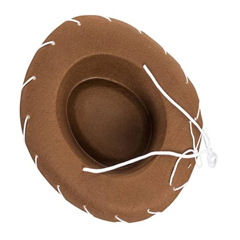 Brown Red Felt Cowboy Hat Western Cowgirl Cap Fancy Dress Costume Child Outfit for Party Role for Play Cosplay Holiday D 3