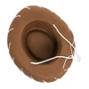 Brown Red Felt Cowboy Hat Western Cowgirl Cap Fancy Dress Costume Child Outfit for Party Role for Play Cosplay Holiday D 3