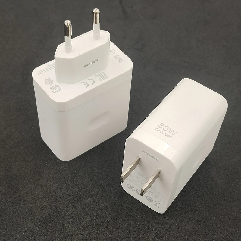 SuperVooc 80W Fast Charging Power Adapter - EU/US Plug