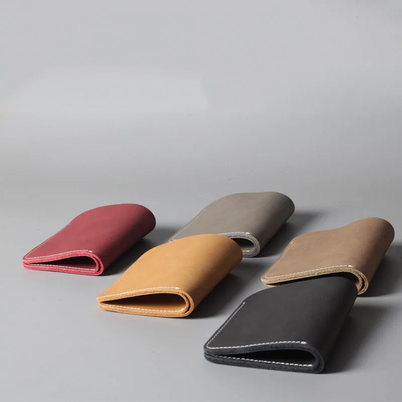 Simple Vertical Men's and Women's Pocket Wallet Clips Money Clip Thin Vintage Leather Dolars Luxury Wallets Holders Man Card For