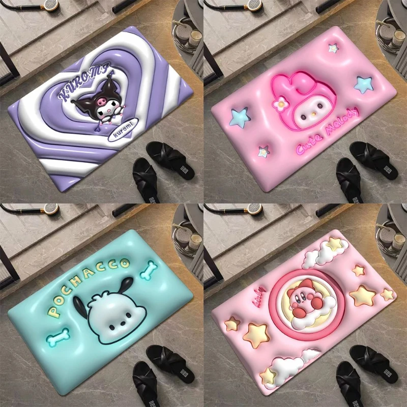 

Kawaii Sanrio Hello Kitty Rug Anime Bedroom Bathroom 3D Carpet Water Absorption Anti Slip Floor Mat Doormat Home Decoration