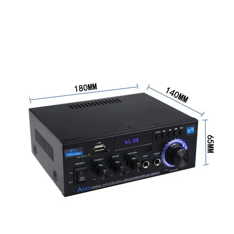 AK45 HiFi Digital Bluetooth Audio Amplifier MP3 Channel
