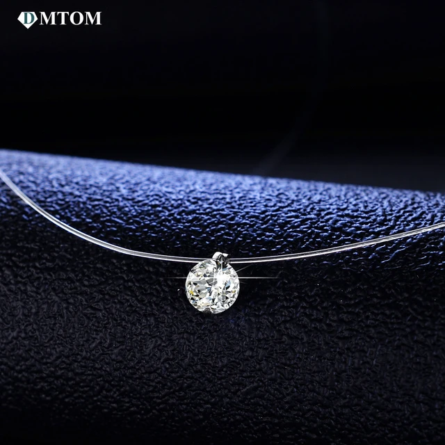 Dmtom Water Drop Moissanite Pendant Necklace Jewelry 925 Sterling