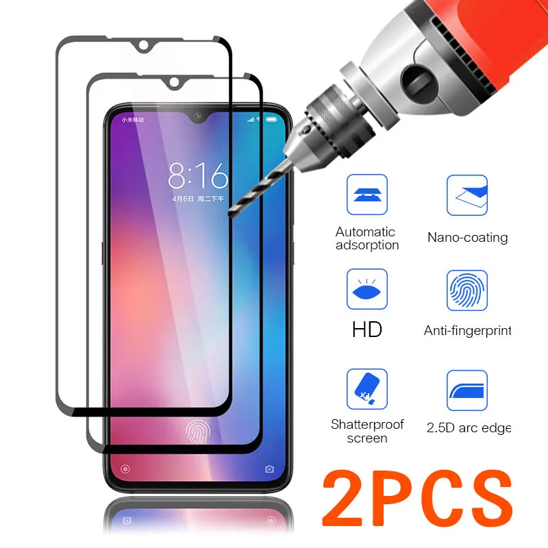 

2PCS Full Cover Tempered Glass For Xiaomi Redmi 9 9A 9C 9T 10 4G 5G Screen Protector Glass Redmi Note 12 11 9 Pro 10 9T 9S Film