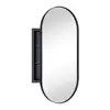 Oval Stainless Steel Recessed Medicine Cabinet with Adjustable Glass Shelves Wall Mount Organizer 1