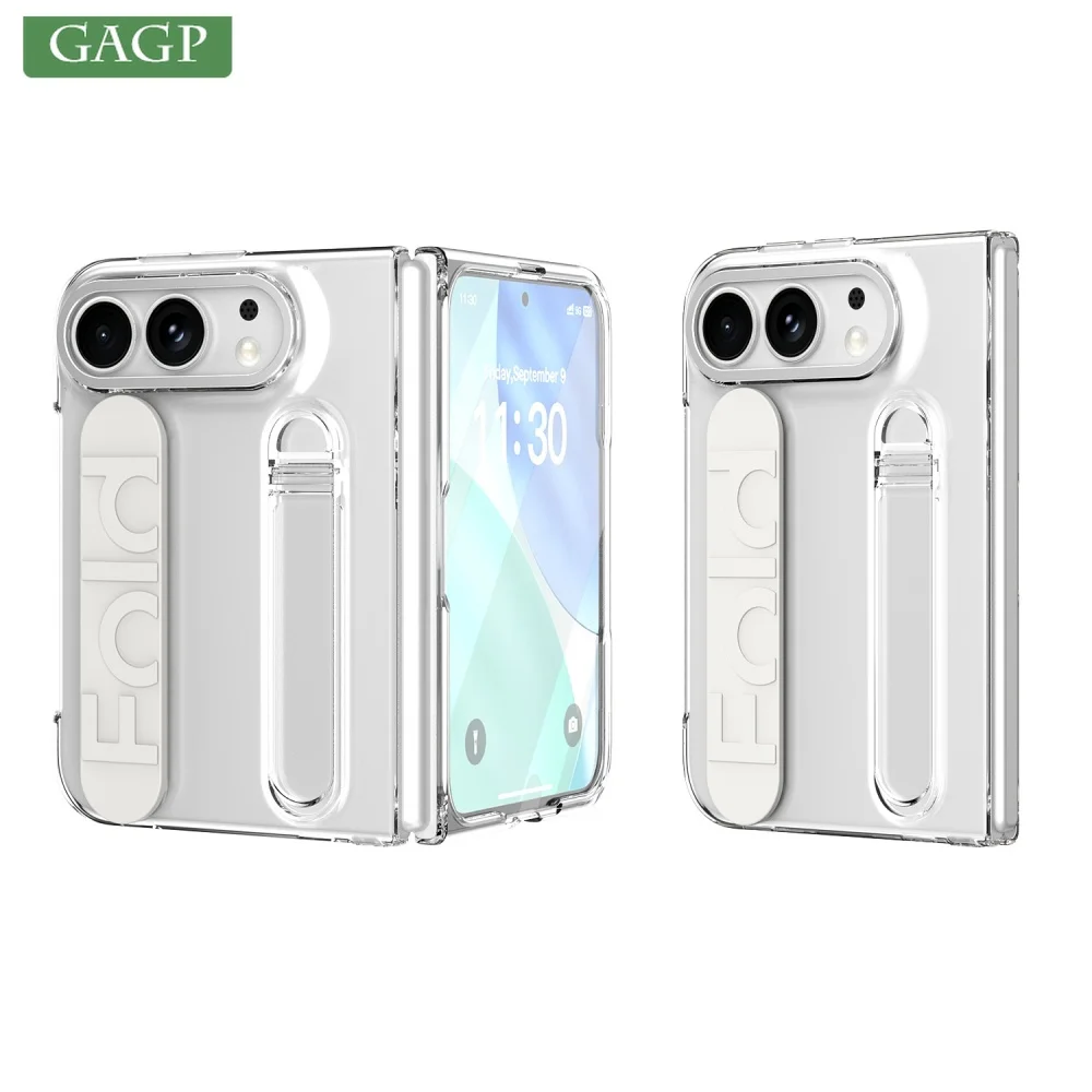 Luxury Wrist Strap Bracket Stand Holder Case with Built-in Front Film Cover - Solid Color Design