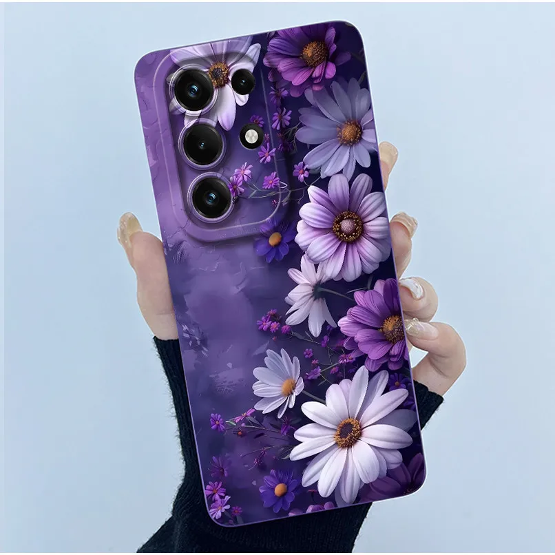 Simplicity Oil Painting Floral Silicone Soft Shockproof Back Cover