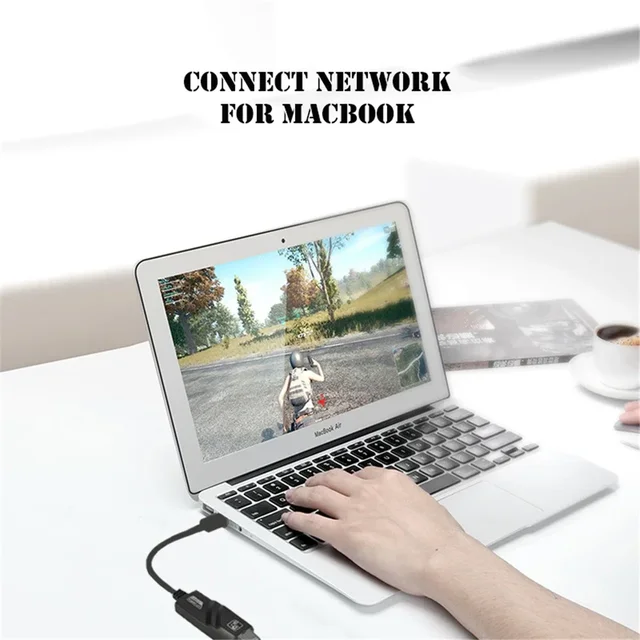 10/100/1000 Мбит/с USB 3.0 Проводной USB TypeC к Rj45 Lan Ethernet-адаптеру Сетевая карта для ПК Macbook Windows Ноутбук 2
