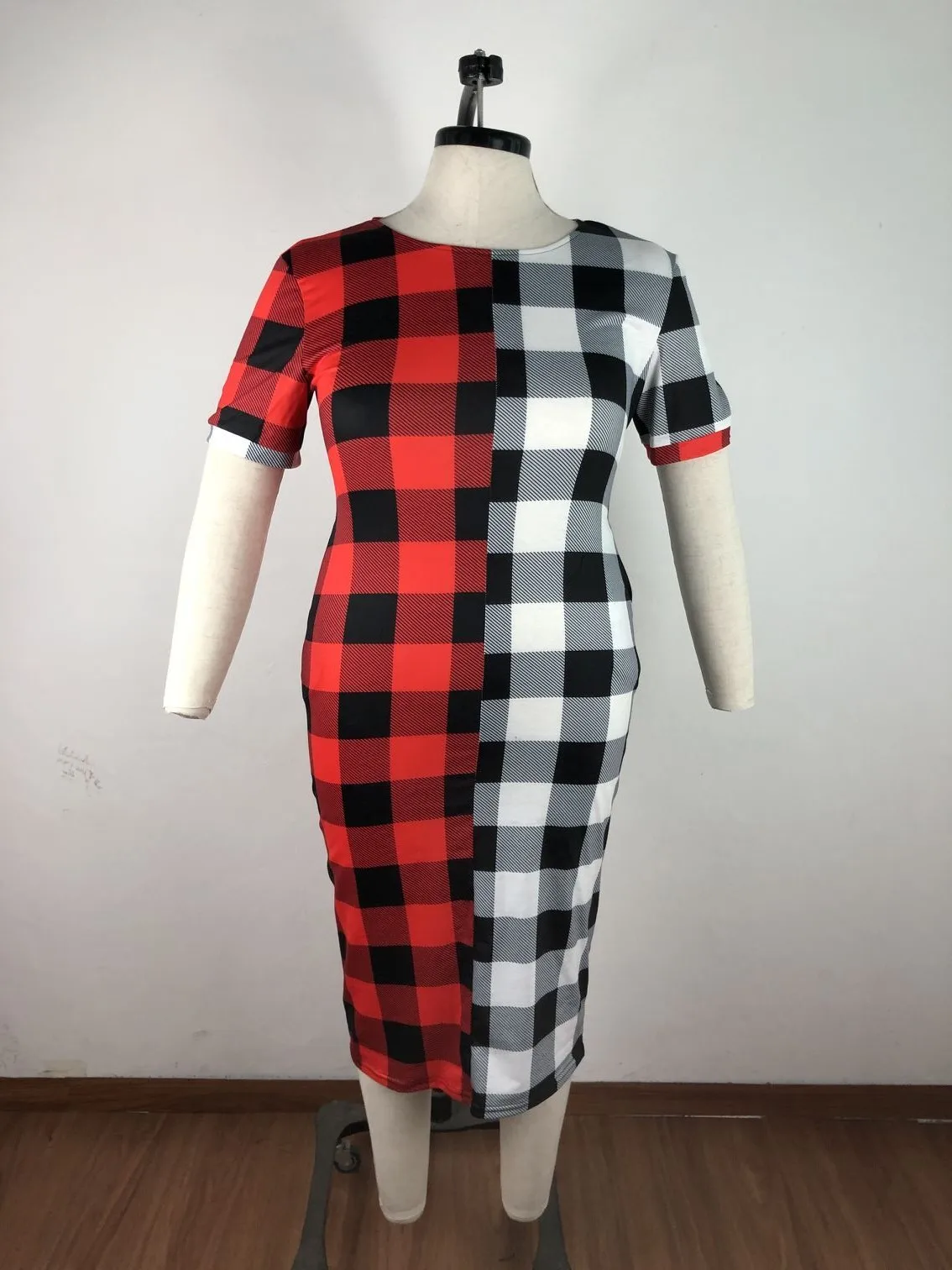 Plus Size Elegant Dress For Chubby Women Plaid Party Dress 2022 Fall Patchwork Robe Female Luxury Designer Gown Fashion Outfit