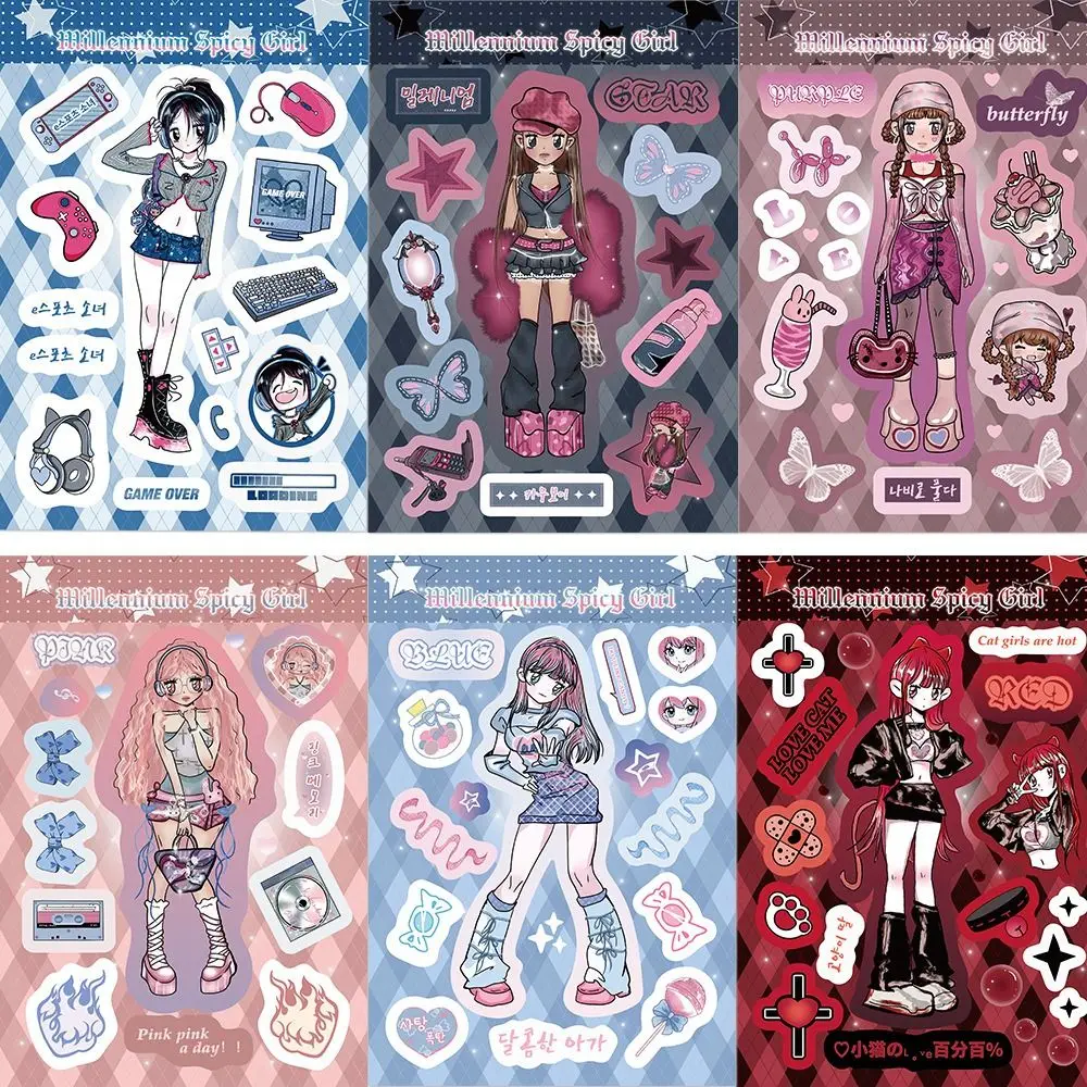 

Goo Card Girls Series Sticker 8 sheets/lot Guka Waterproof Collage Decals DIY Toy Graffiti Stickers Guitar