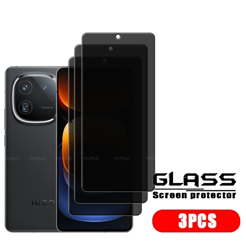 4-Pack Tempered Glass HD 9H Privacy Screen Protector with Anti-Spy Glue