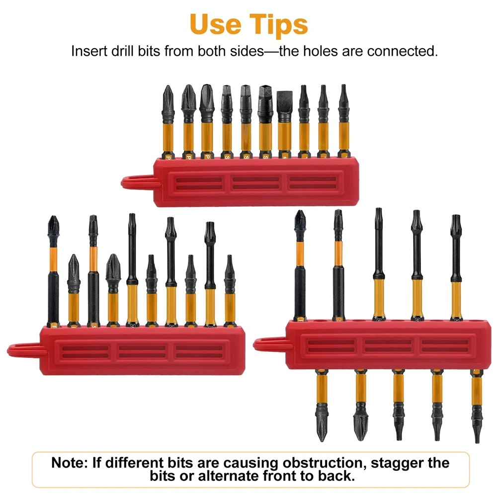 Screwdriver Bit Holder 1/4" Hex Shank Bits Screwdriver Bit Storage Organizer Drill Bit Storage Clip Tools