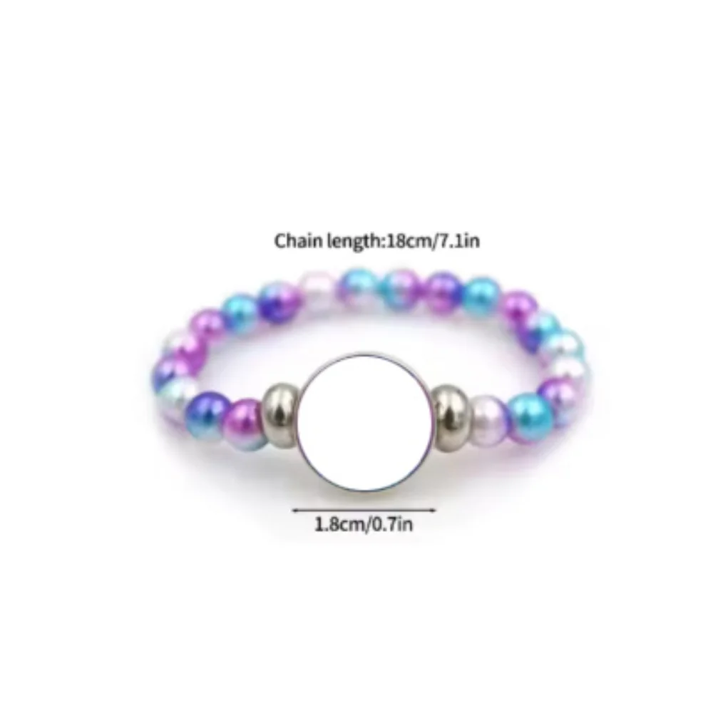 Personalized Beaded Bracelet with Custom Photo Charm Jewelry Gift