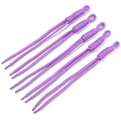 Colorful Braided Nylon Rope Keychain Lanyards - Handmade Key Chain and Bag Accessories, Set of 5 - 24 - 28cm (Purple)