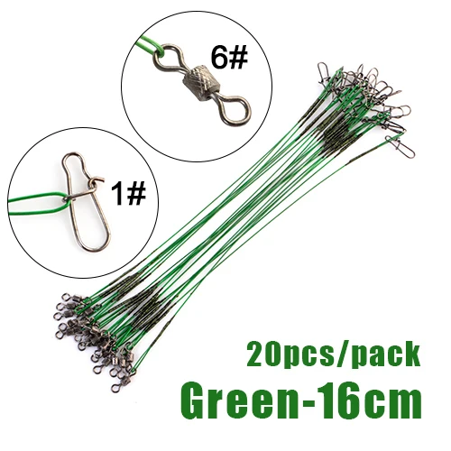 20pcs 16/20/25cm Anti-bite Steel Wire Leader Leashes For Fishing 50LB With  Swivel Fishing Lure Accessories Pike Bass - AliExpress