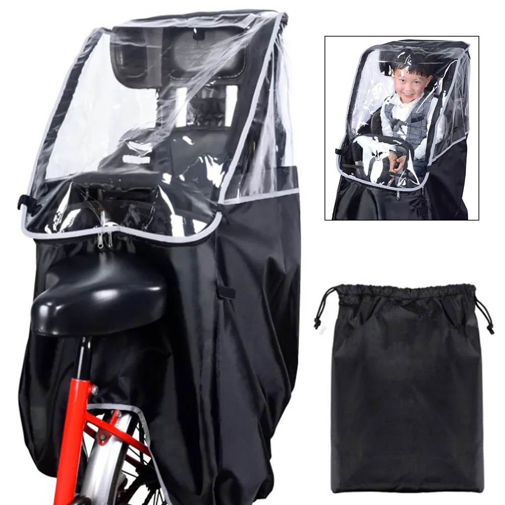

Bike Rear Seat Canopy With Window Bike Child Seat Rainproof Windproof Cover for Child Bike Seat 78 X 55 X 45cm Dropship