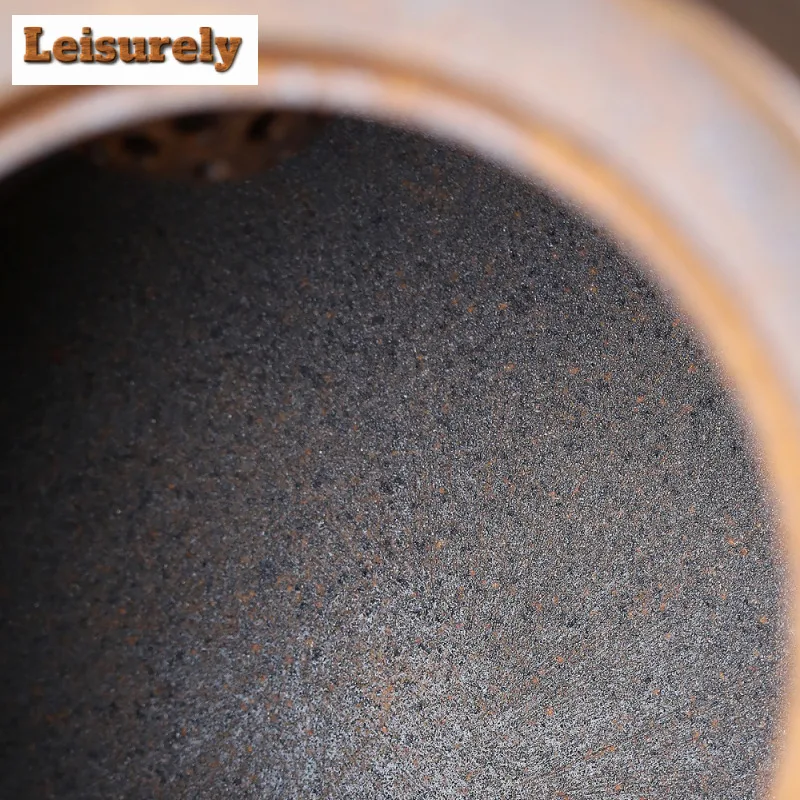 430ml Handmade Yixing Purple Clay Teapots Handmade Bamboo Pot Raw Ore Wood-fired Porcelain Mud Kettle With Filter Zisha Tea Set