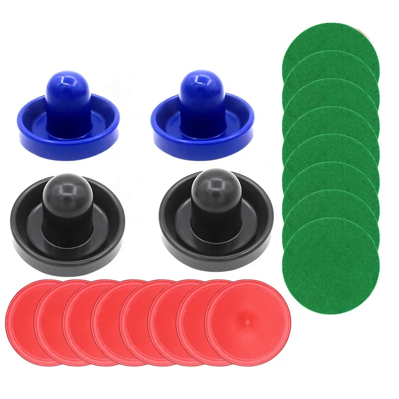 96mm 20pcs/Set Air Table Hockey Disc Tool With Pucks Pusher Flannel Mallet Table Hockey Game Entertaining Toys Plastic 6 Colors air hockey accessories