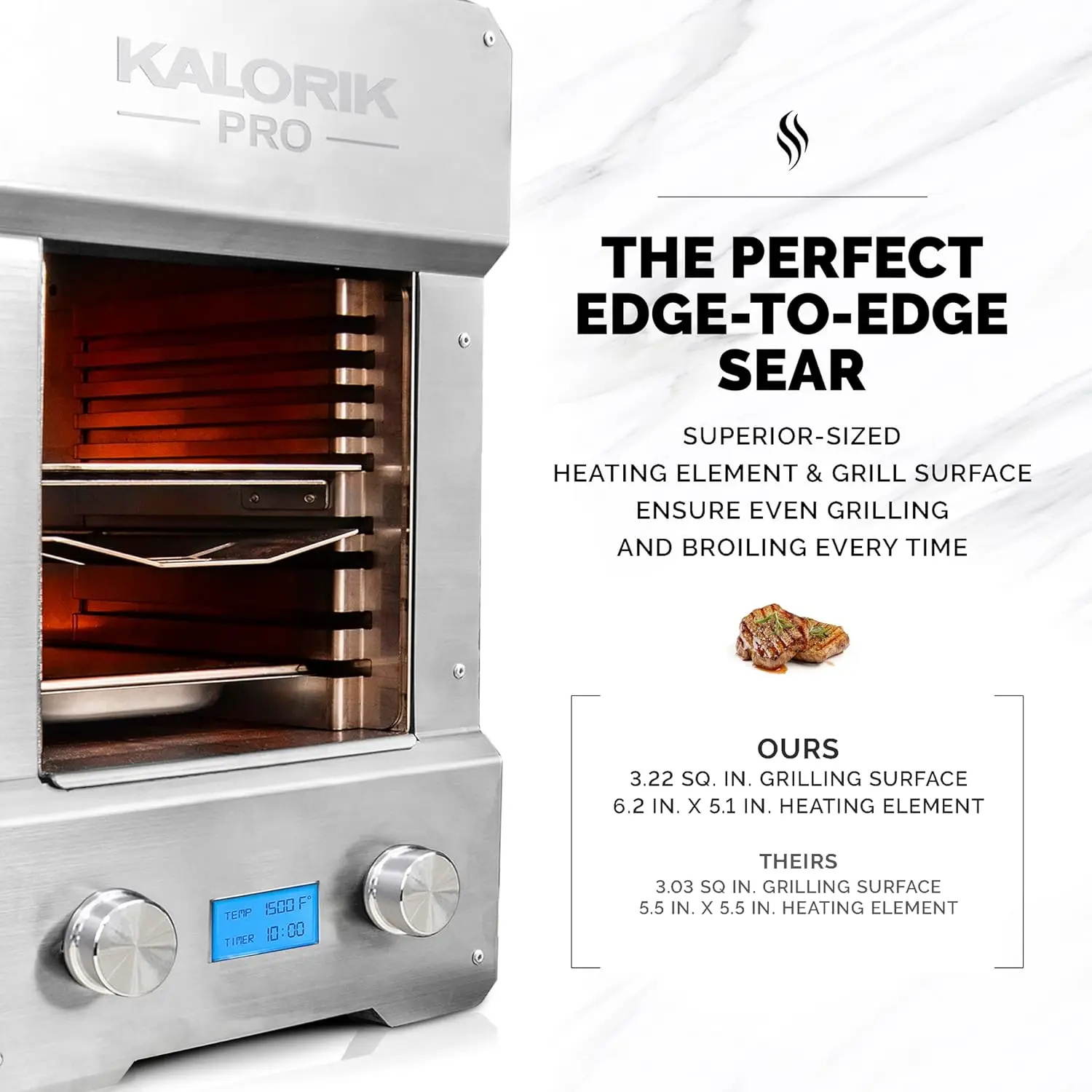 Pro 1500&deg;F Electric Steakhouse Grill, Stainless Steel (KPRO GR 51149 SS)