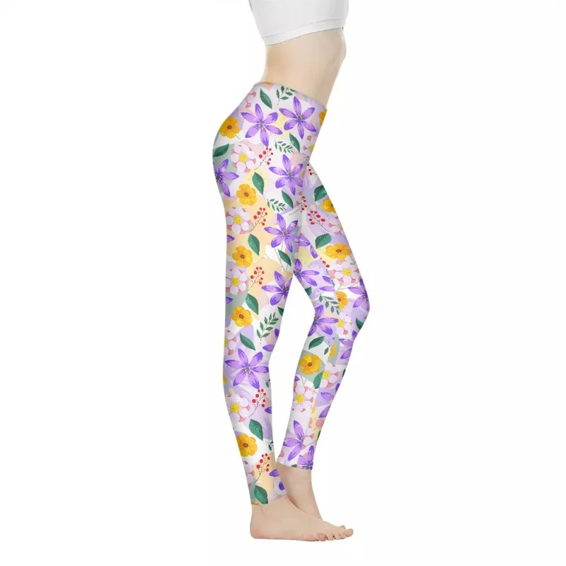 

Cumagical Custom Flower Fitness Sports Leggings for Women Gym Yoga Pants High Waist Sexy Long Tights Running Trouser Workout
