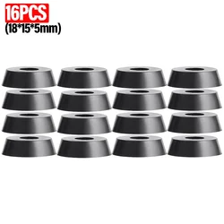 Rubber Non - Slip Floor Protectors - Black Round Furniture Leg Pads, Set of 8/40 (16PCS - 18X15X5mm)