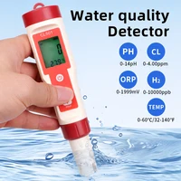 5 In 1 Chlorine Meter PH Meters ORP H2 Temp Cl2 Detector Water Quality Monitor Test Tool Filter for Swimming Pool SPA Water 1