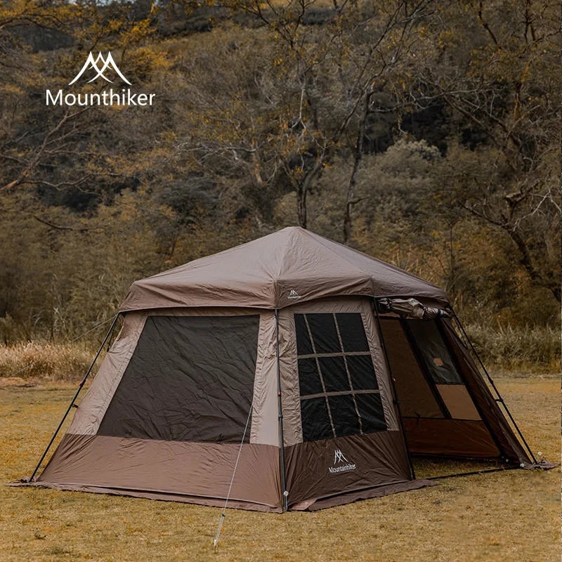 Mountainhiker 3-4 People Camping Tent Outdoor Camping Rain Proof, Waterproof and Sunscreen Camping Star Fort Tent Automatic Tent