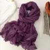 Unisex Long Scarf KeffIyeh Solid Color Pleated Long Scarf Retro Autumn Winter Warm Long Scarf Soft Vintage Inspired Scarves