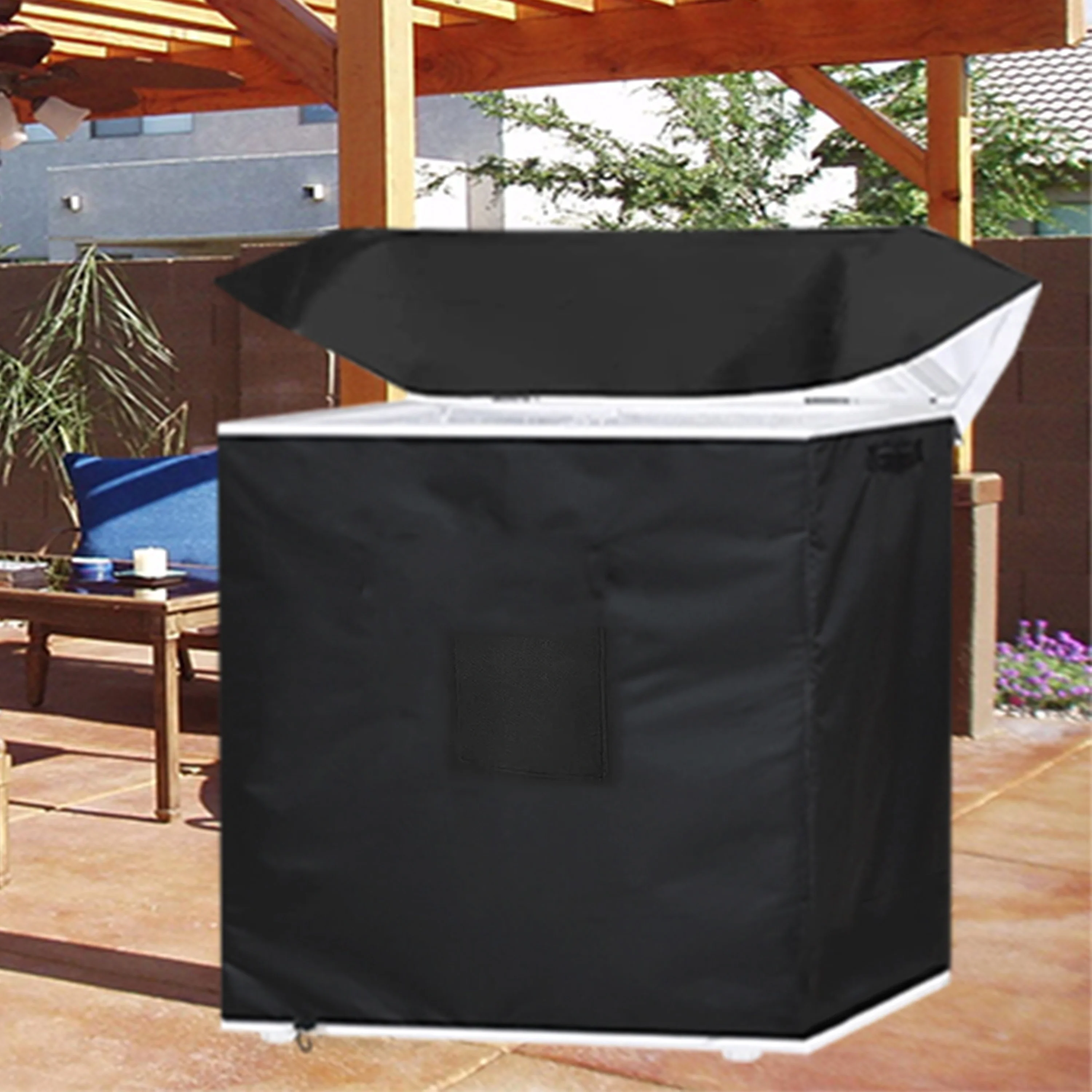 Waterproof Black Polyester Upright Freezer Cover with Zipper
