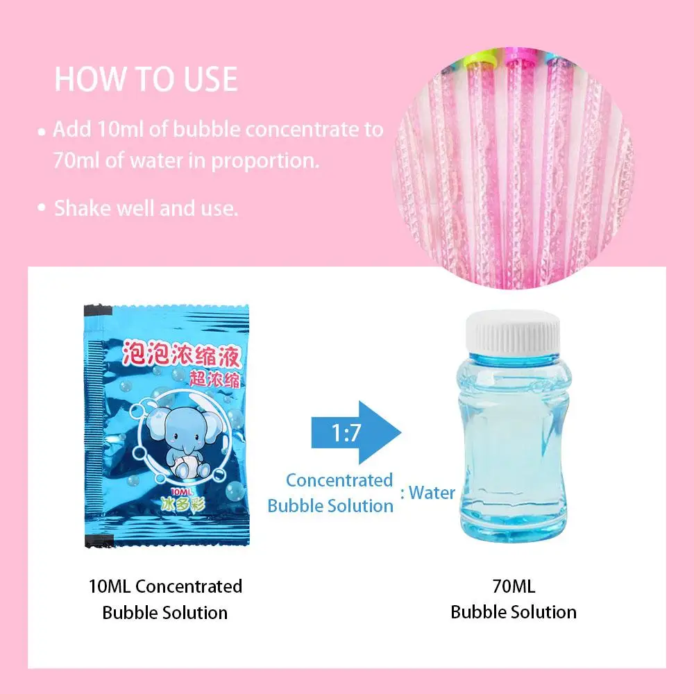Easy Use Pouch 10ml Concentrated Bubble Solution Safe Soap Concentrated Bubble Liquid Toy Environmental Bubble Supplement Kids