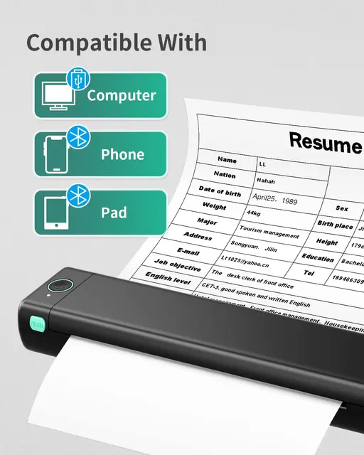 Phomemo M08F A4 Paper Printer Portable Thermal Printer Bluetooth Mobile Printer Compatible with Android & iOS Phone & Laptop 4