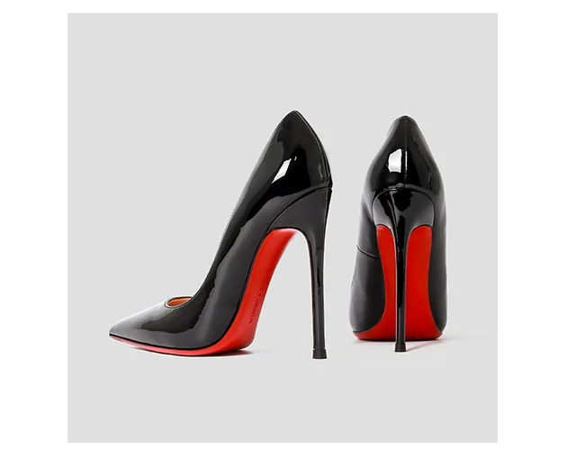 Luxury Brands Women Red Bottom Heels Black  Louis Vuitton Black Heels Red  Bottom - Pumps - Aliexpress