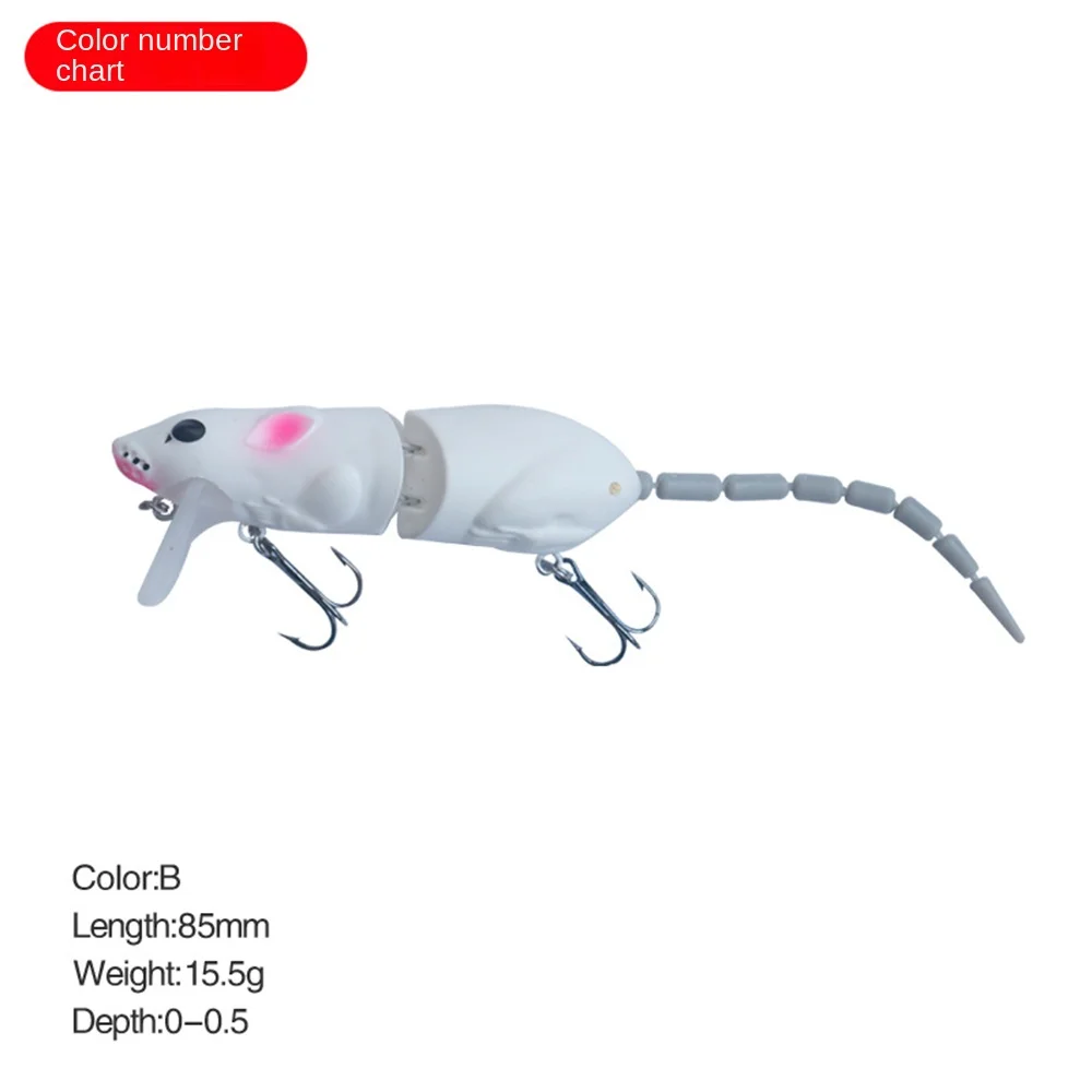 Esca Da Pesca Topwater A Forma Di Topo/Ratto – 15.5cm, 15.5g – Multi-snodata Per Bass E Pesci D'Acqua Dolce - Foto 3