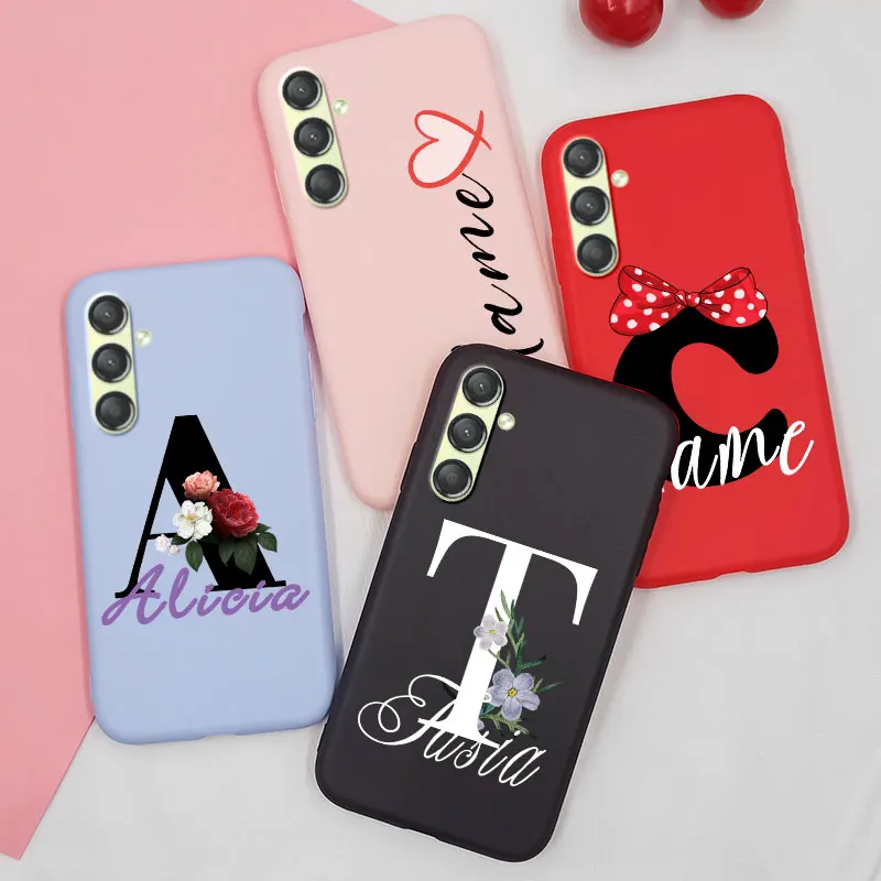 Nome Del Testo Custodia Personalizzata Per Samsung Galaxy A24 A34 A54 Cover Silicone Tpu Bumper Personalizada Per Samsung A 24 4G A 34 5G Funda